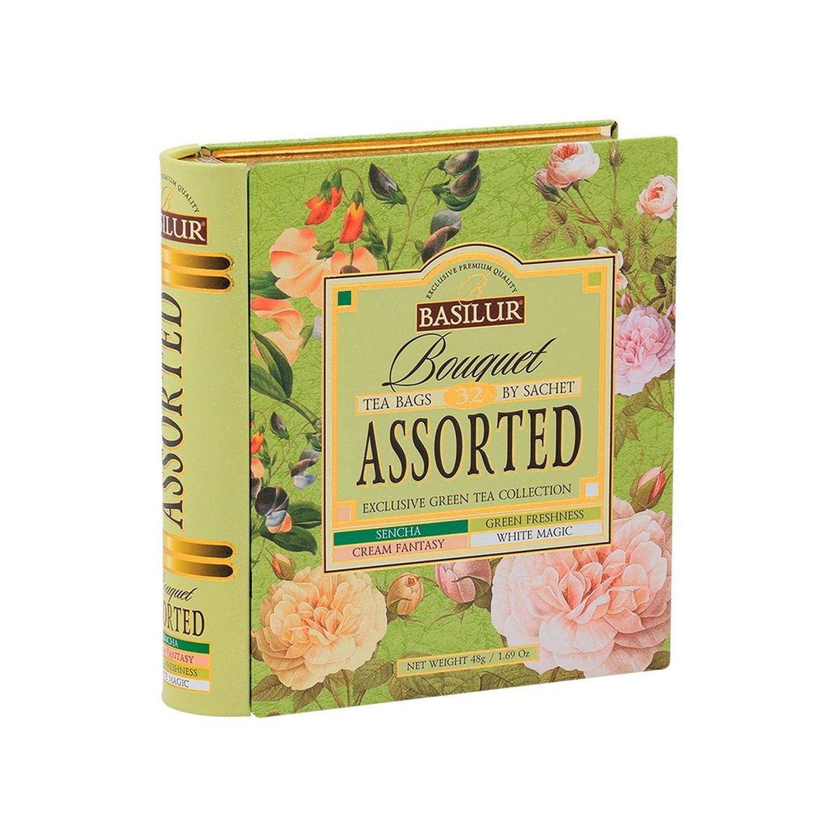 BASILUR - Libro Te Verde Surtido 32 Bolsas - Basilur