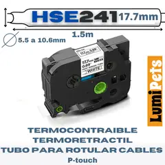 GENERICO - Cinta Termocontraible HSe-241 Para Rotuladora Brother 177mm