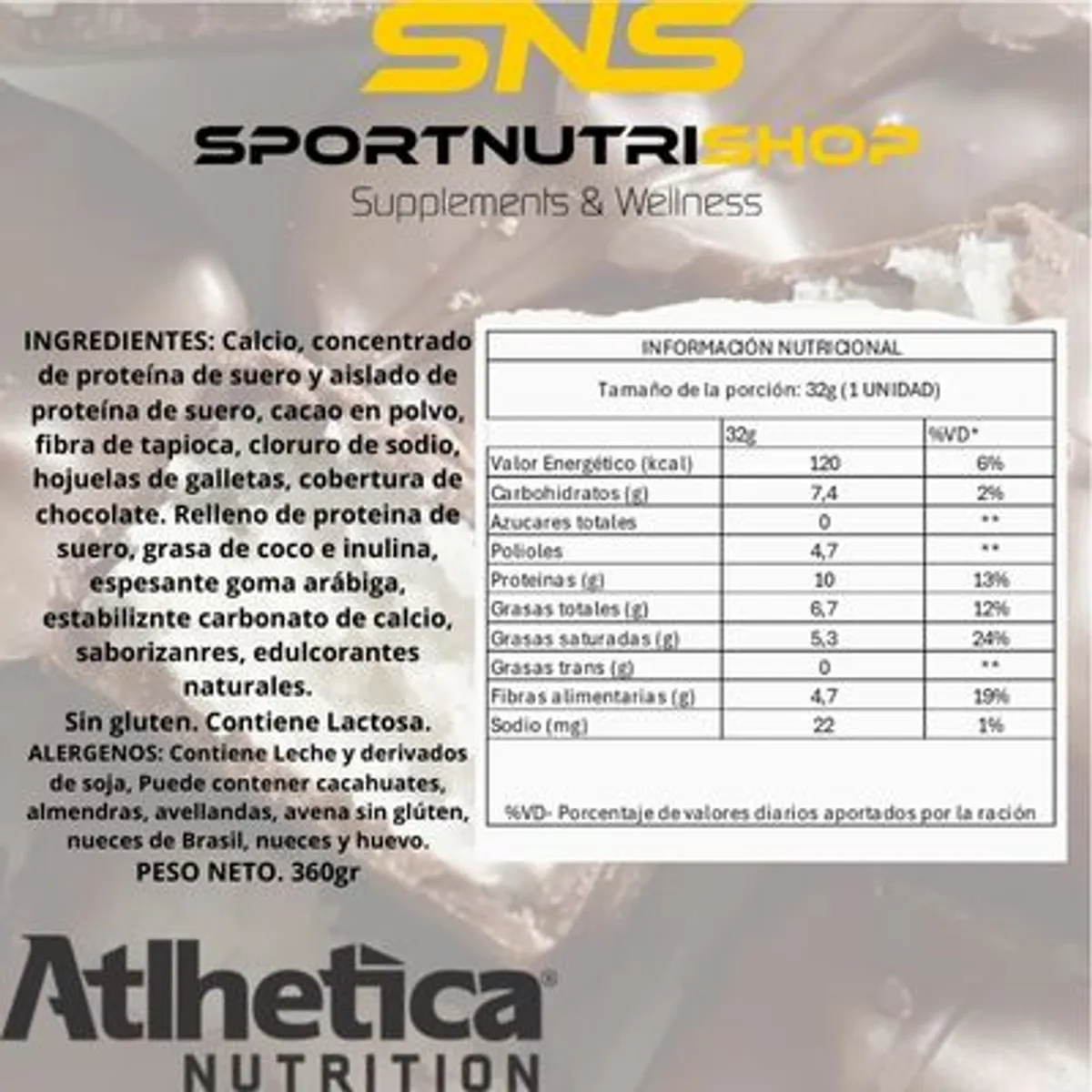ATLHETICA NUTRITION - Box 12 Barras Best Whey 10gr - Atlhetica -  Sabor Coco