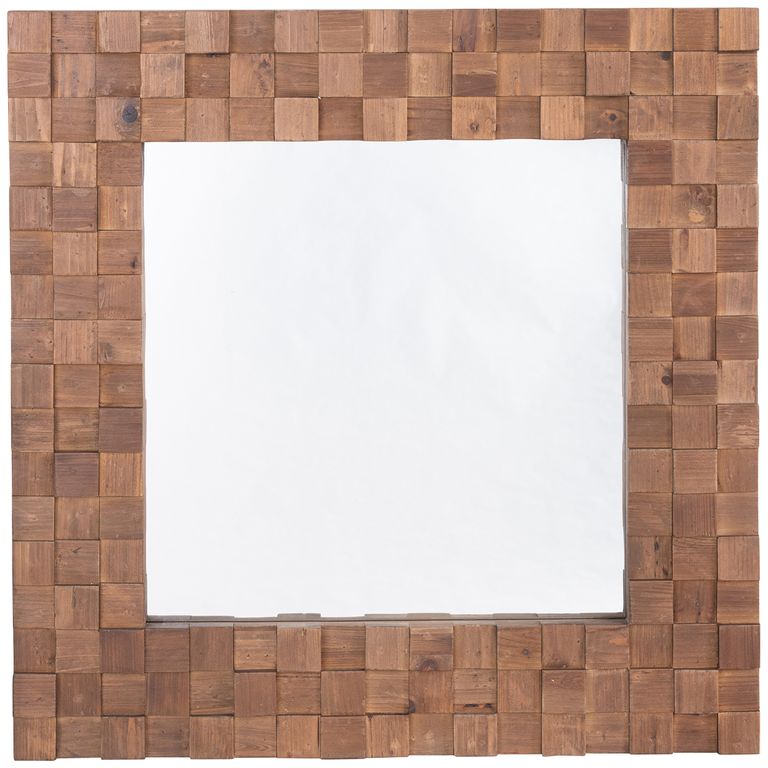 Espejo Moran de pared cuadrado de madera estilo mosaico 80x86x45