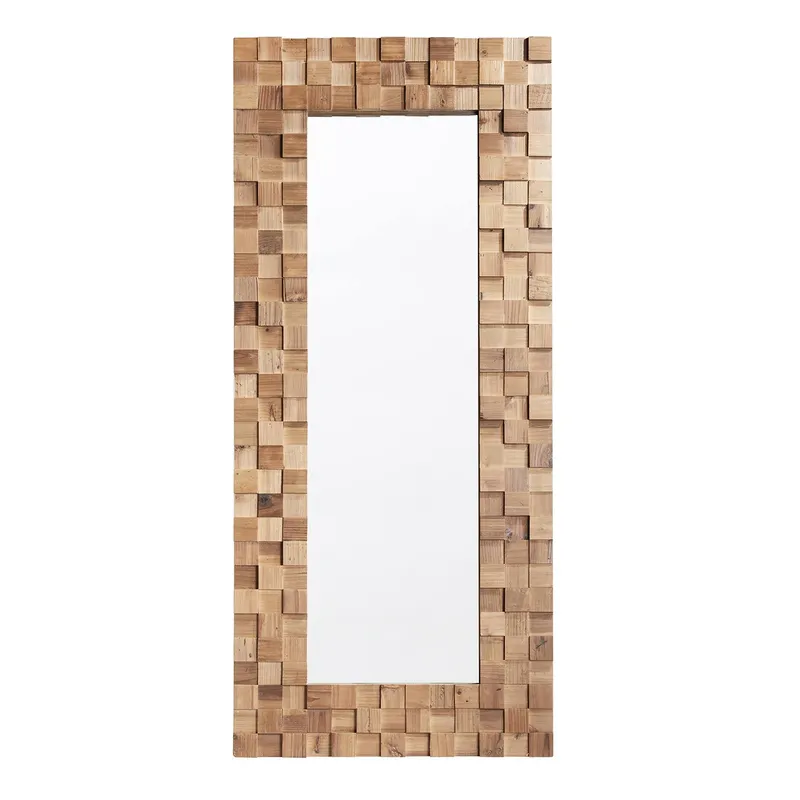 MEYA MUEBLES - Espejo Longan rectangular de madera estilo mosaico 180x78x12