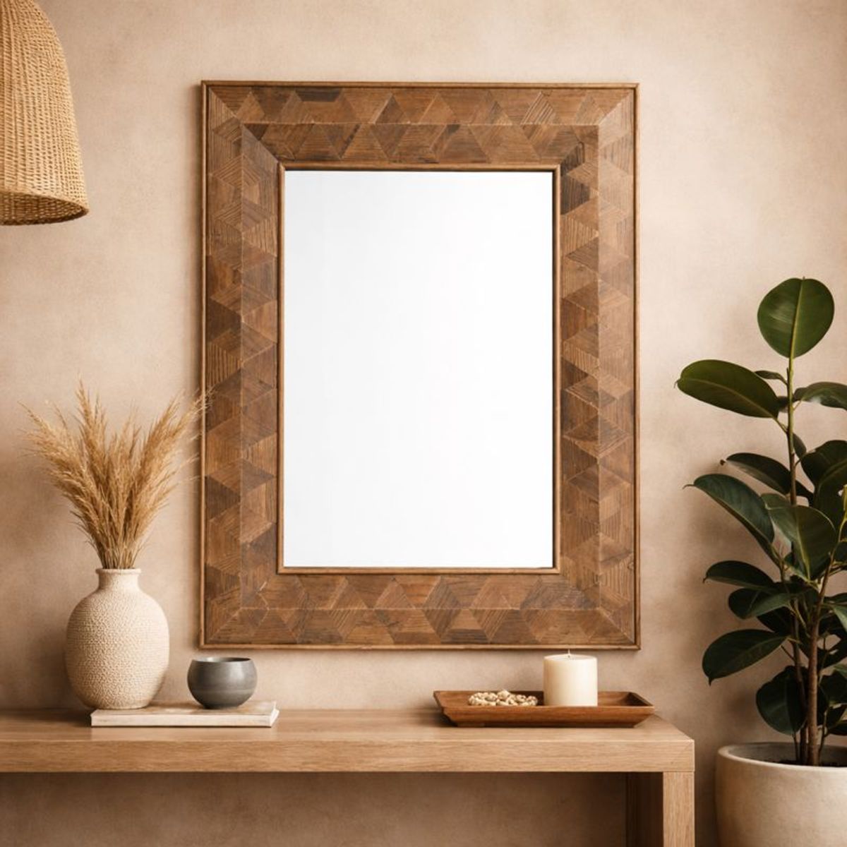 MEYA MUEBLES - Espejo Lidoga rectangular de madera 100x76x6