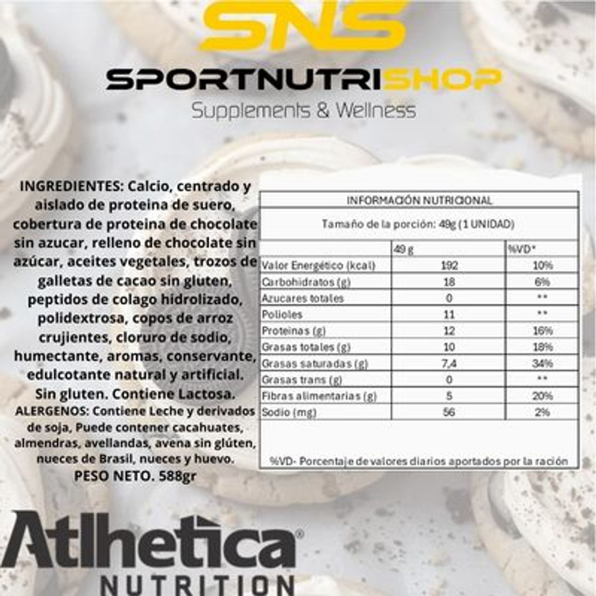 ATLHETICA NUTRITION - 12 Barras Best Whey 12g - Sabores - Atlhetica - Cookies & cream