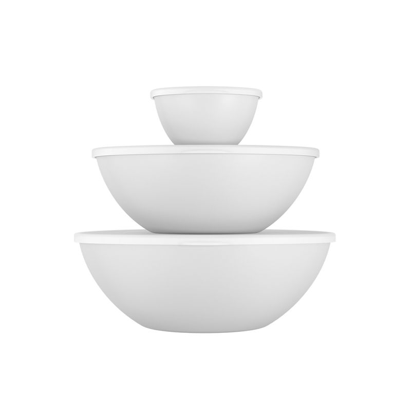 COZA - Set x3 Contenedores de Plastico 250ml, 2.5L, 3.5L Coza Blanco