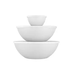 COZA - Set x3 Contenedores de Plastico 250ml, 2.5L, 3.5L Blanco