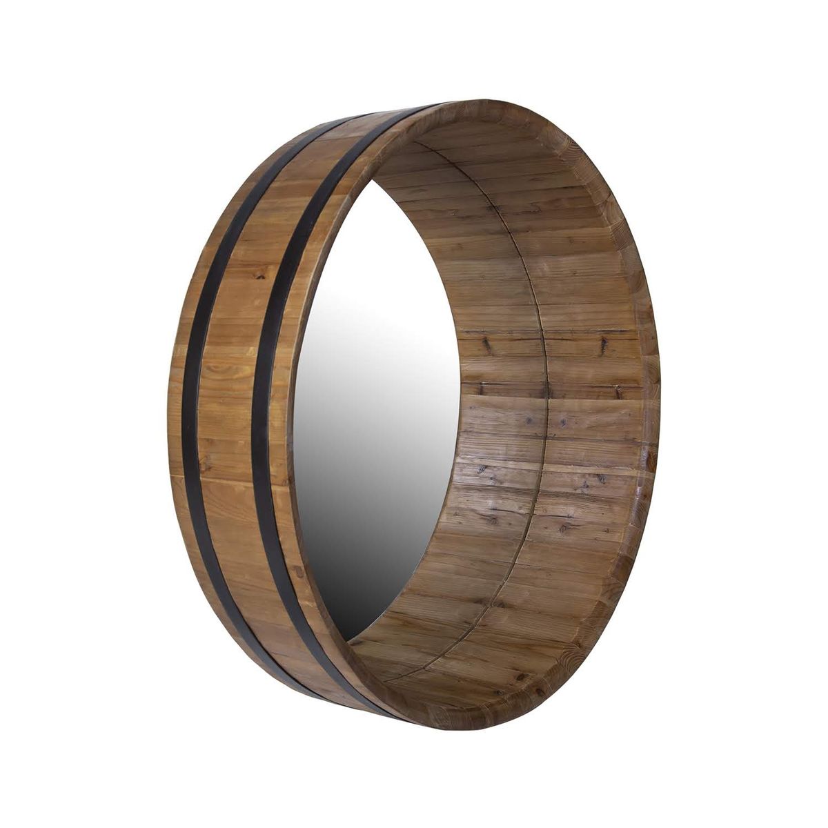 MEYA MUEBLES - Espejo Hebei madera y acero estilo industrial 90x22