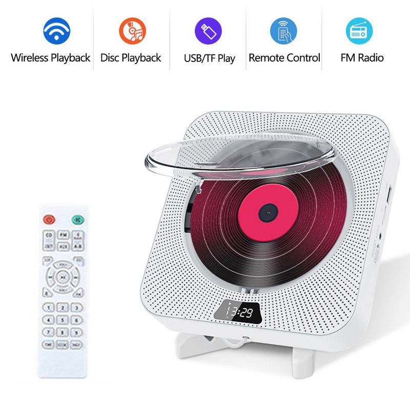 DANWEILE - Reproductor de CD de pared Reproductor MP3 USB Bluetooth