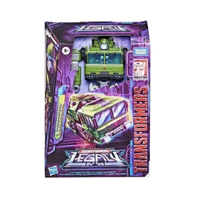 Figura Transformers Generations Legacy, Boneco de 18 cm Voyager Prime Universe Bulkhead - F3055 - Hasbro, Verde e preto