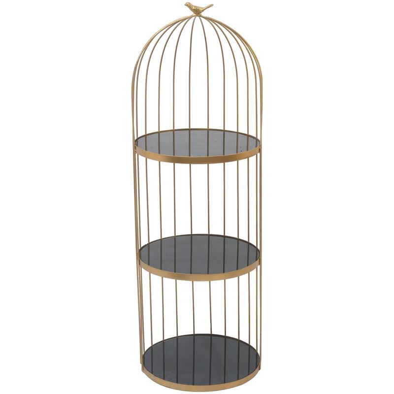 MALLORCA - Repisa Decorativa Pajarito Gold 3 Niveles