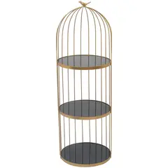MALLORCA - Repisa Decorativa Pajarito Gold 3 Niveles