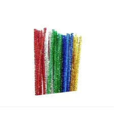 GENERICO - Limpia Pipas Glitter De 30 Cm - 20 Unidades Verde Brillante