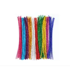 GENERICO - Limpia Pipas Glitter De 30 Cm - 20 Unidades Morado Brillante