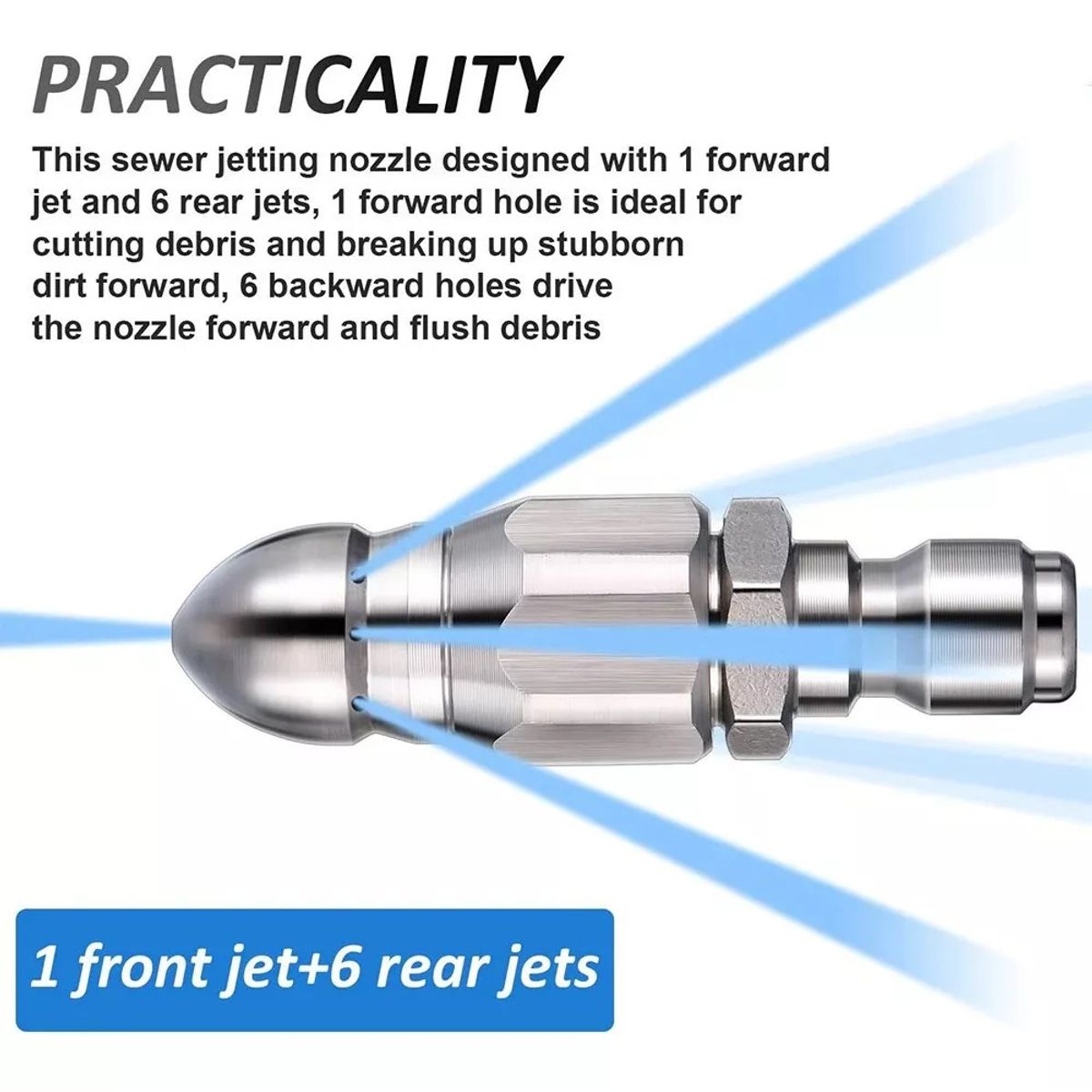 GENERICO - Boquilla HidroLavadora para Alcantarilla  Tuberías