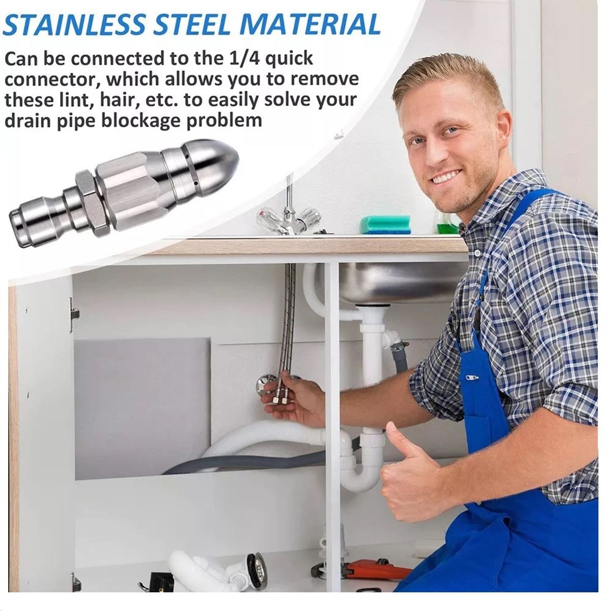 GENERICO - Boquilla HidroLavadora para Alcantarilla  Tuberías