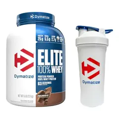 DYMATIZE - Elite 100% Whey Proteina 5 Lb - Chocolate + Shaker de regalo
