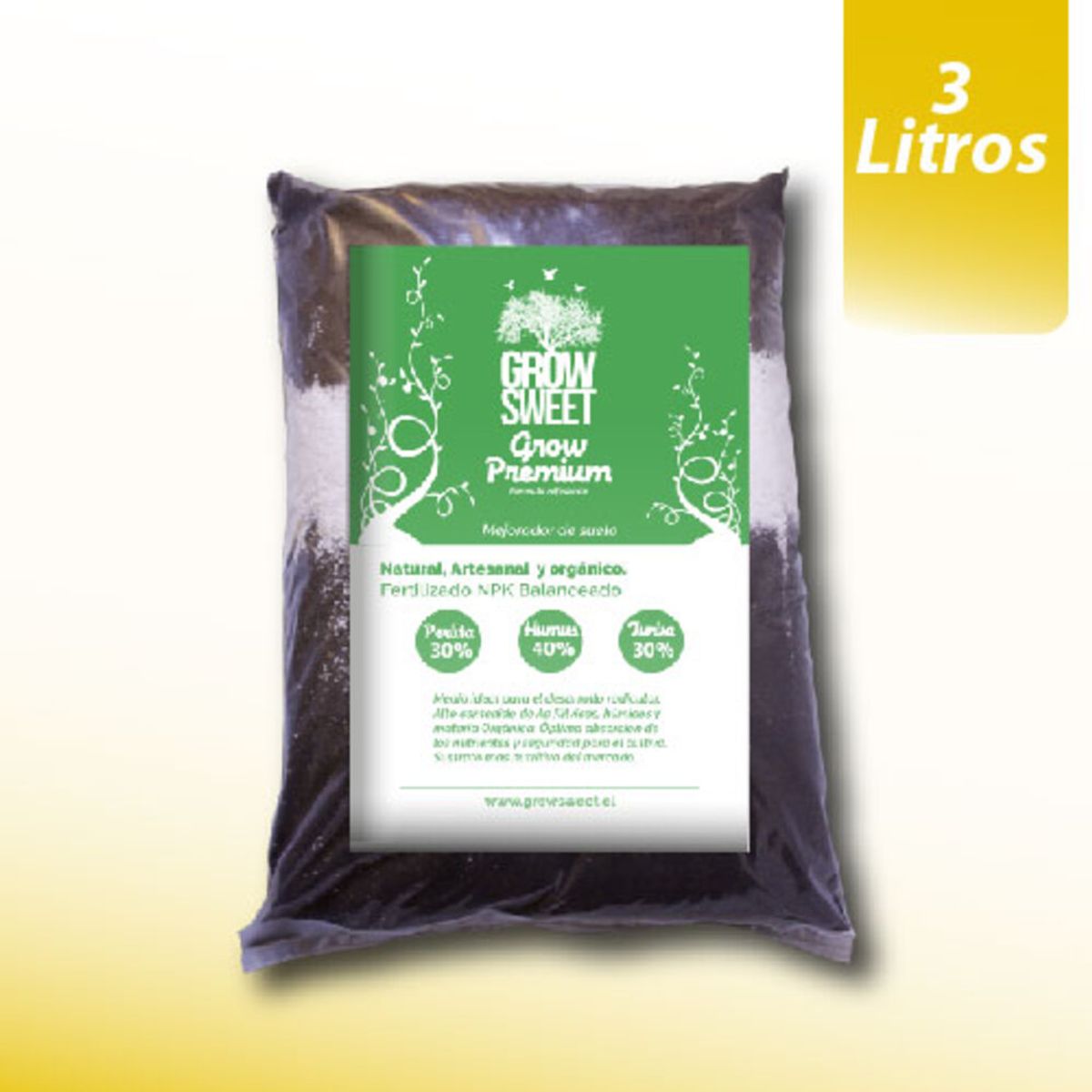 GROW SWEET - Sustrato Premium Orgánico 40% Humus