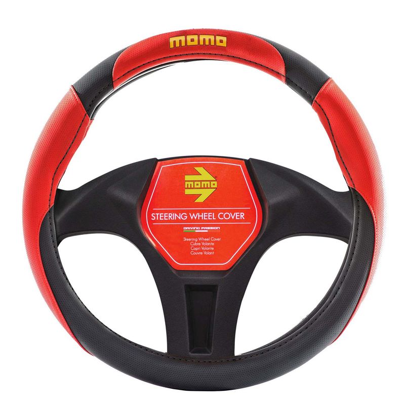 MOMO - Cubre Volante Universal de Auto 008 Negro/rojo MASW8R
