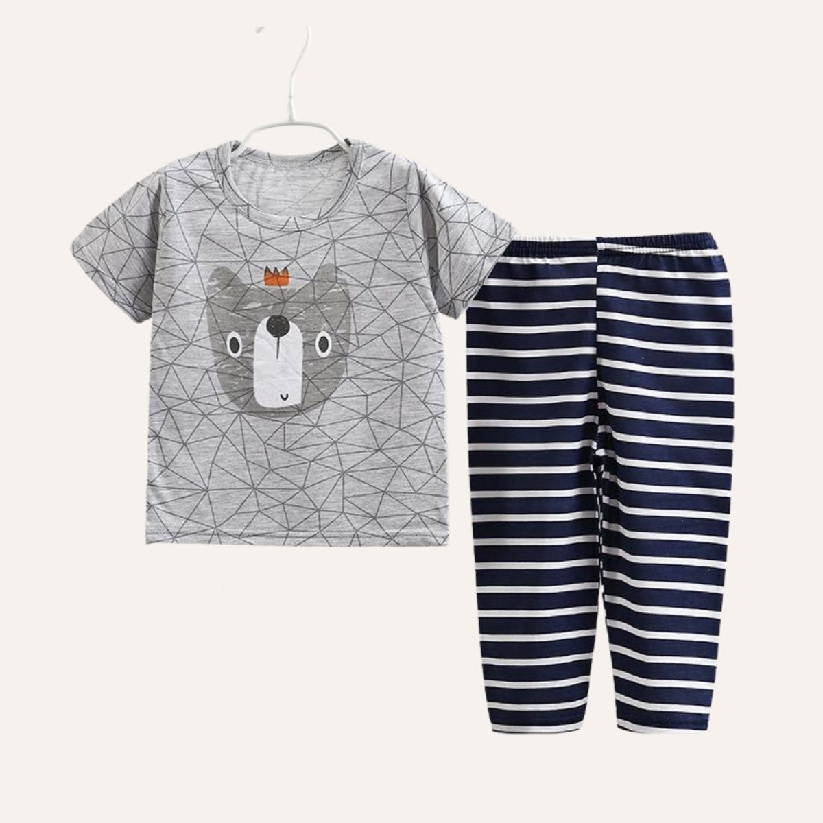 MATTEO - Polera niño niña + pantalón delgado oso talla 1 a 6 años