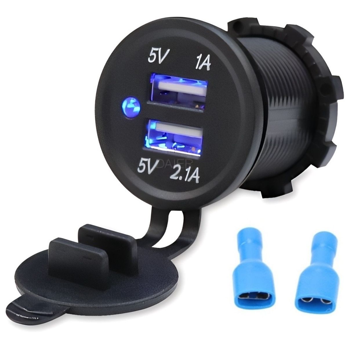 GENERICO - Adaptador Dual Usb Cargador Cenicero 12v 1/2.1a Auto