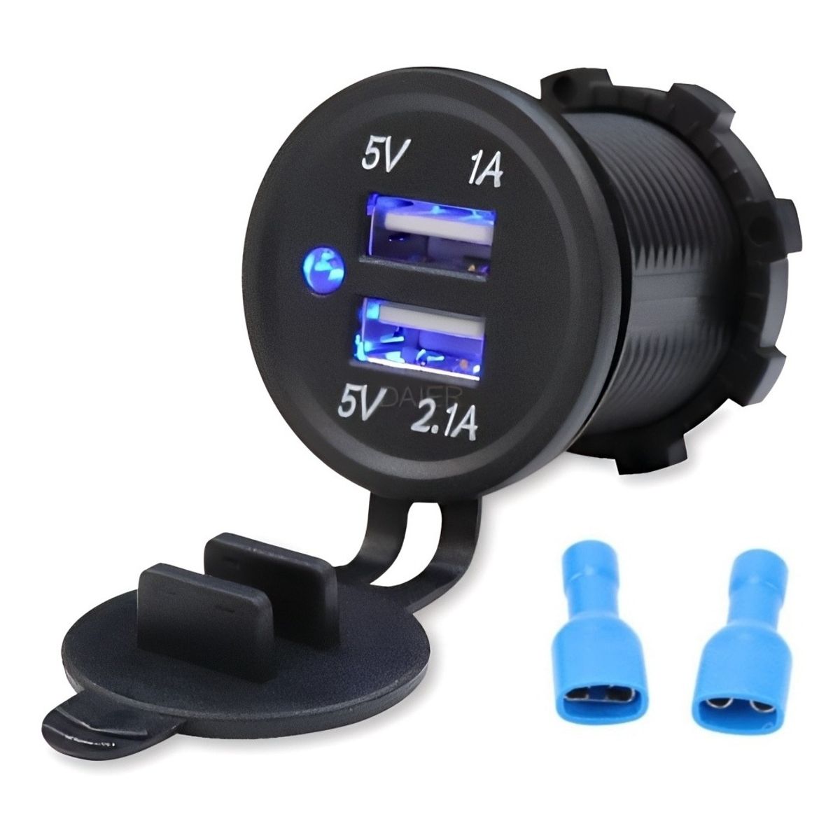 GENERICO - Adaptador Dual Usb Cargador Cenicero 12v 1/2.1a Auto