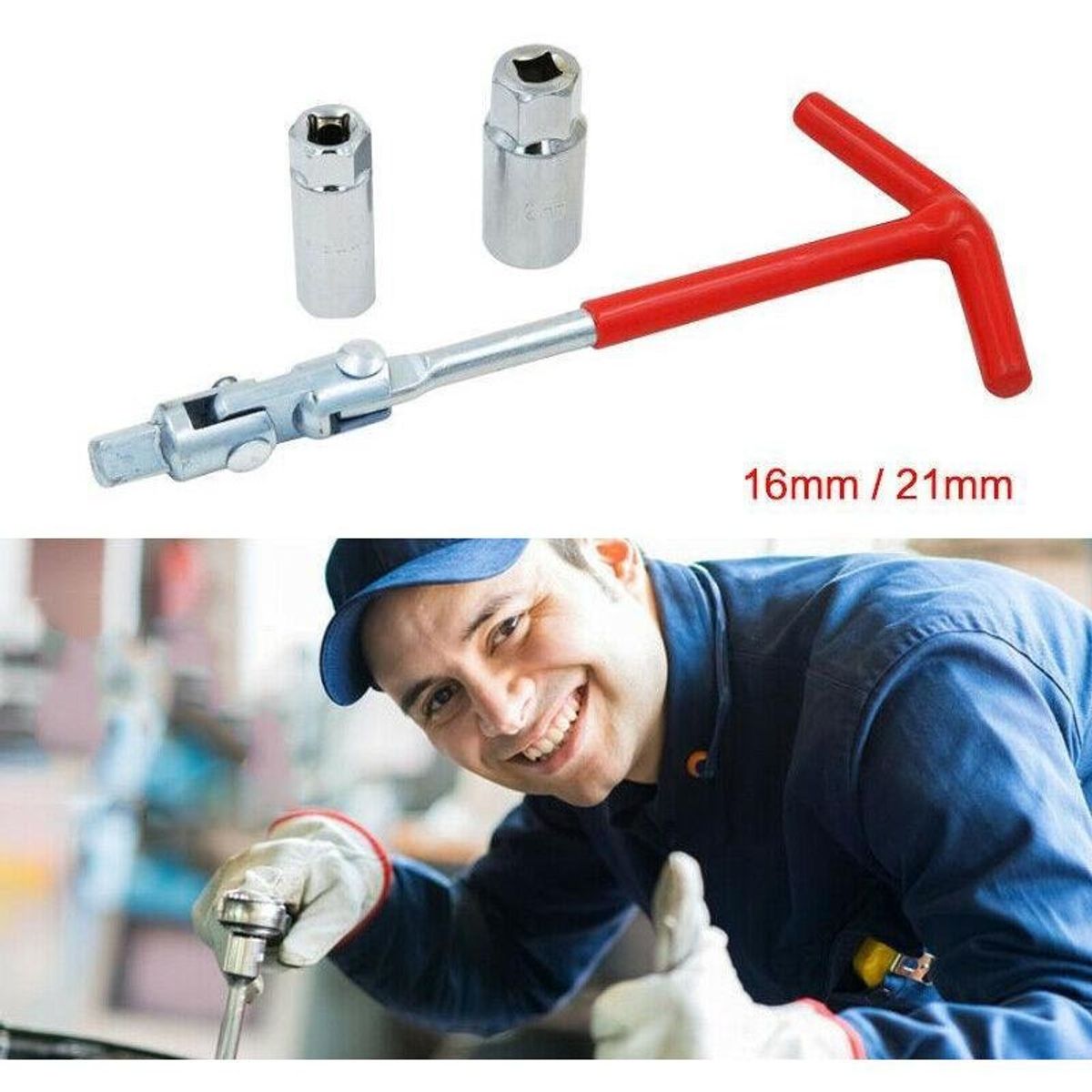 Llave Saca Bujía 16mm Y 21mm, marca GENERICO - Foto 2