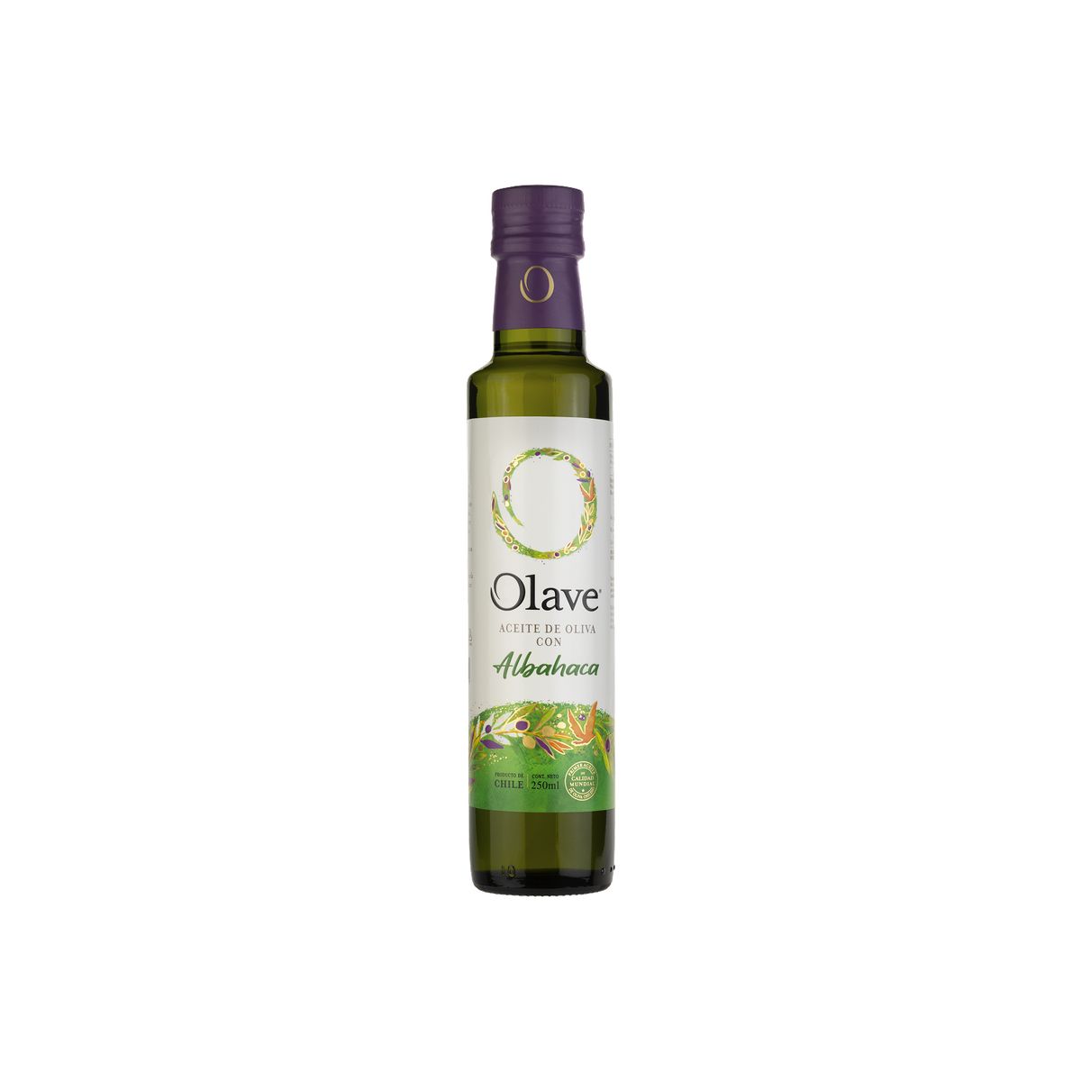 OLAVE - Aceite Oliva Extra Saborizado Olave Albahaca 1 x 250 ml