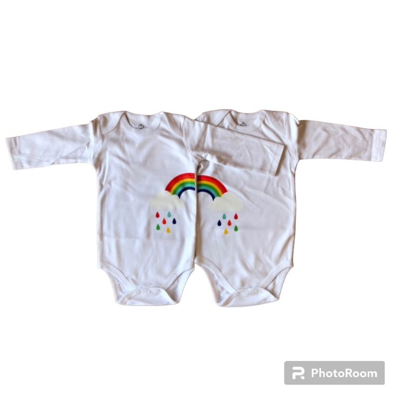 ANGO - Bodys MATCH marca ANGO para MELLIZOS O GEMELOS BLANCO ARCOIRIS