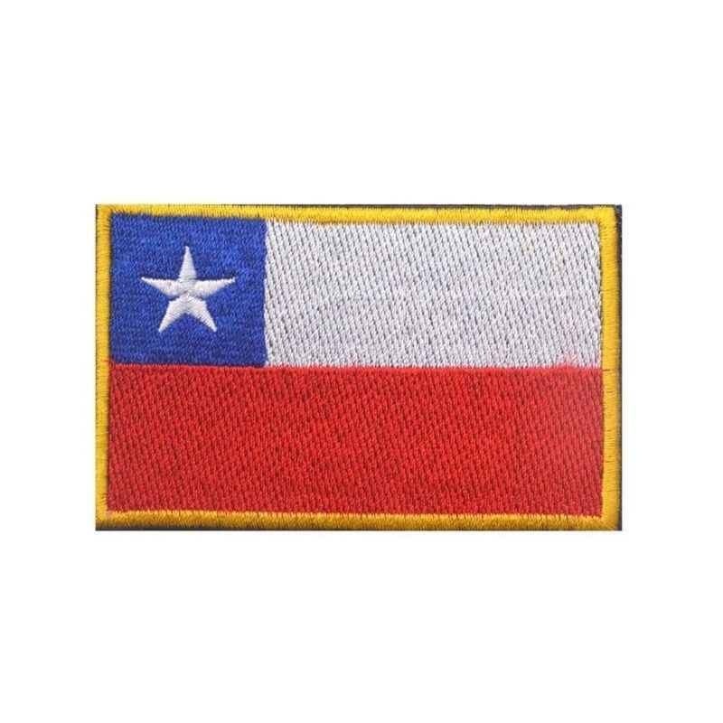 GENERICO - Parche Bandera De Chile Bordes Dorado