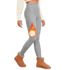 EVERSO - Calza Mujer Algodon Con Chiporro Para Invierno