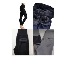 EVERSO - Calza Mujer Algodon Con Chiporro Para Invierno