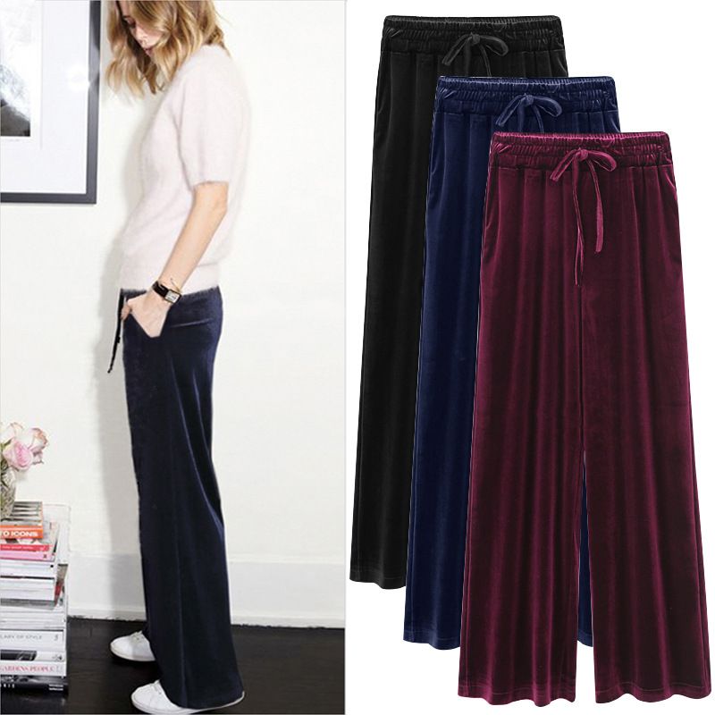 EVERSO - Pack 2 Pantalones Casual Terciopelo Para Mujer 1Negro+1Color
