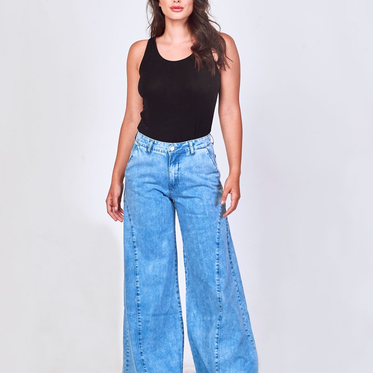 MOMCHIC - Jeans Virginia Azul Ancho