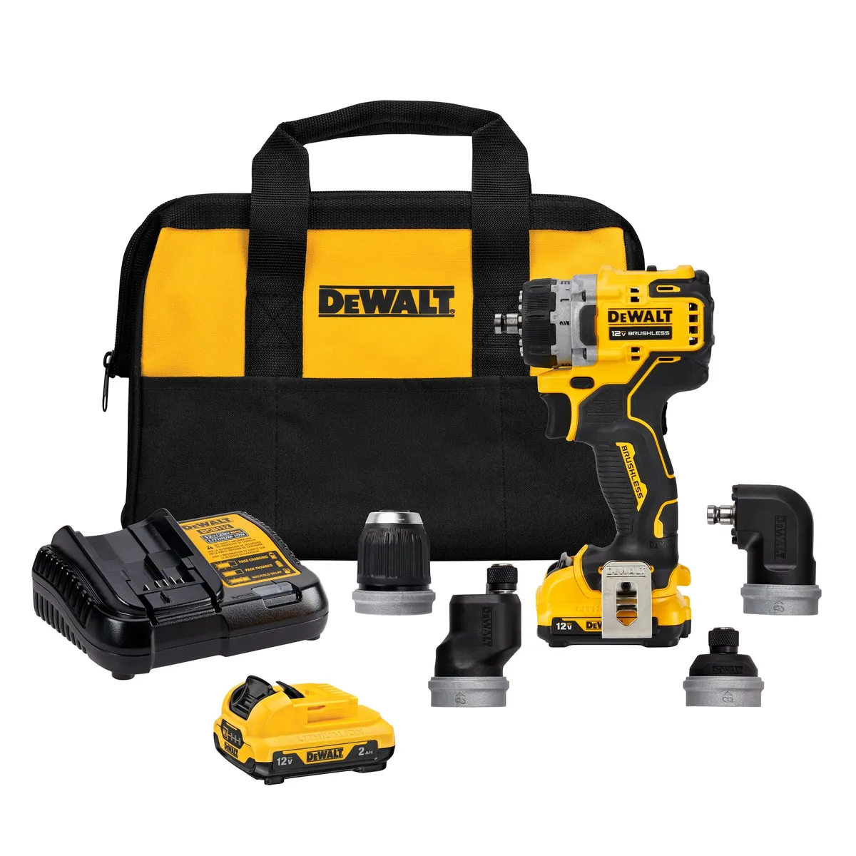 DEWALT - Kit Taladro/Atornillador 12V Multicabezal 5en1 XTREME™ DEWALT