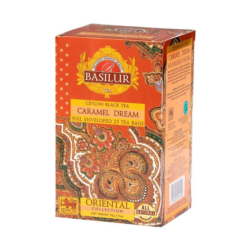 BASILUR - Te Negro Ceylan Con Caramelo 25 Bolsas - Basilur