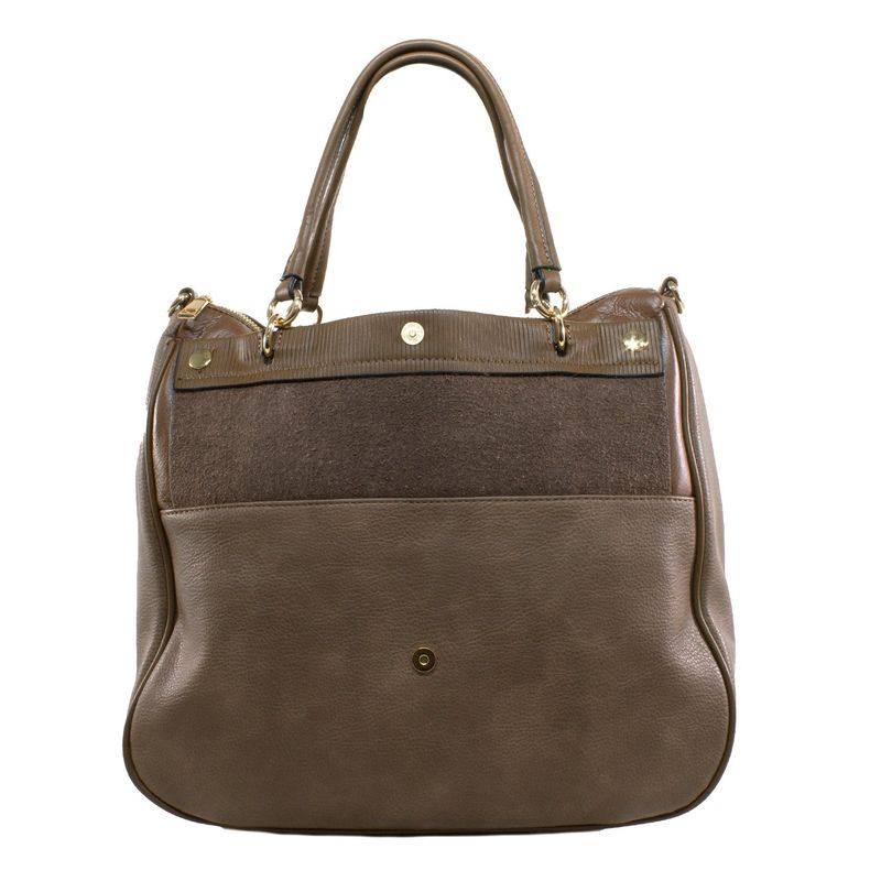 MAILEA - Cartera ecocuero grande plegable para mujer taupe