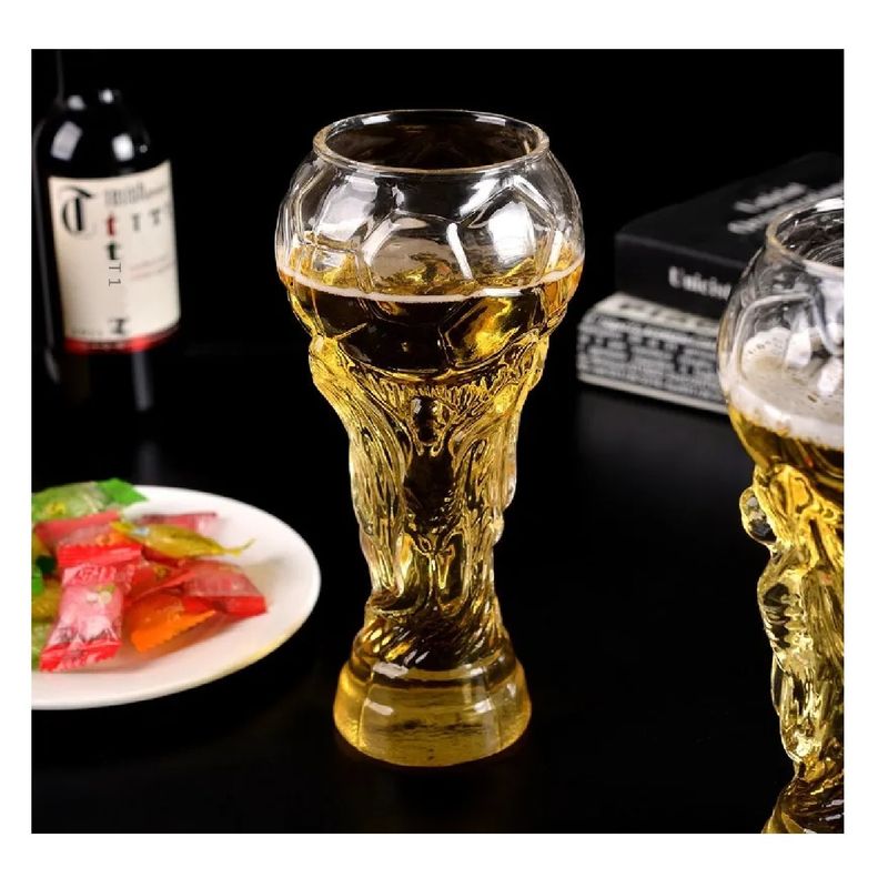 GENERICO - Vaso cervecero forma de copa mundial FIFA vidrio