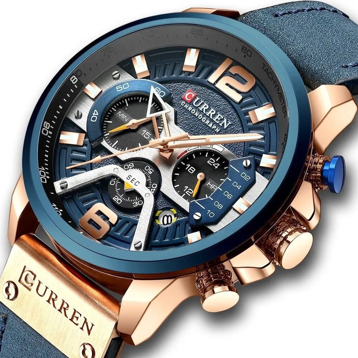 CURREN - Reloj Curren Hombre Pulsera De Cuero Con Cronógrafo 8329