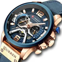 Reloj Hombre Pulsera De Cuero Con Cronógrafo 8329