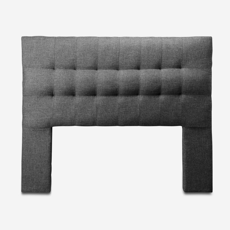 GENERICO - Respaldo Cama King Lino Gris Oscuro Alicante CP