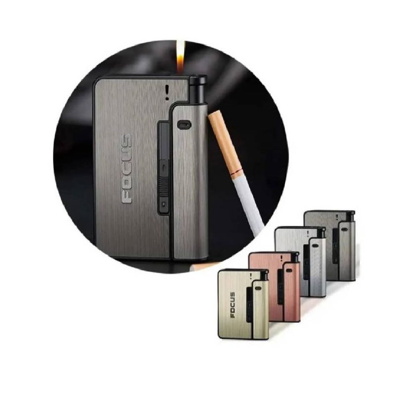 GENERICO - Cigarrera Automática Focus Con Porta Encendedor