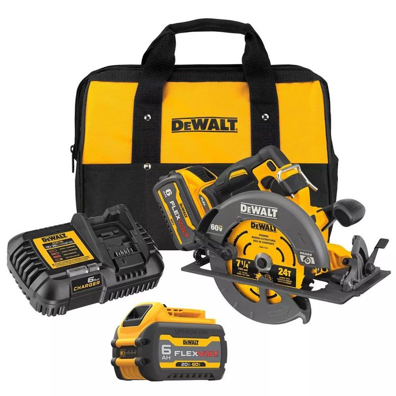 DEWALT - Kit Sierra Circular Dewalt Inal. 71/4" 60V + 2 Bat 6a+Carg.