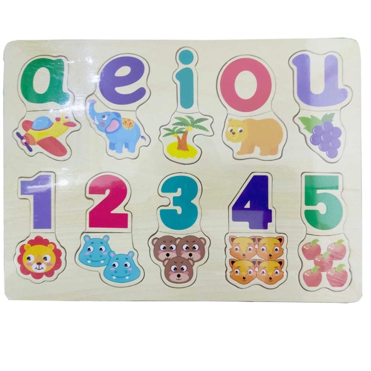 GENERICO - Tabla De Madera Montessori Encaje Vocales Y Números