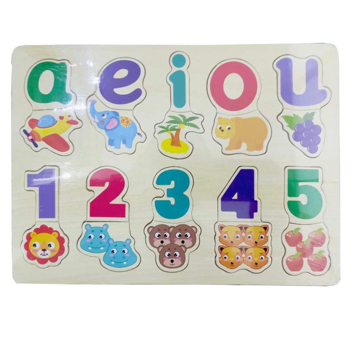 GENERICO - Tabla De Madera Montessori Encaje Vocales Y Números
