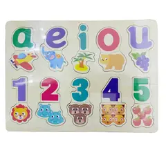 GENERICO - Tabla De Madera Montessori Encaje Vocales Y Números