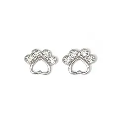 COGGIOLA - Aros Huella Perro Circón Blanco Plata Fina 925