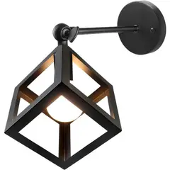 GENERICO - Aplique Lampara De Pared Y Techo Figura Cubo De Hierro Negro