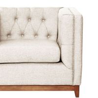 Sofá Roma 3 Cuerpos Capitoné Lino Blanco