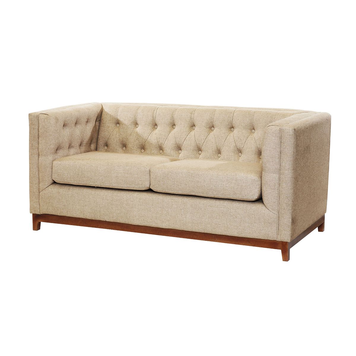 LATAM HOME - Sofá Roma 2 Cuerpos Capitoné Lino Natural