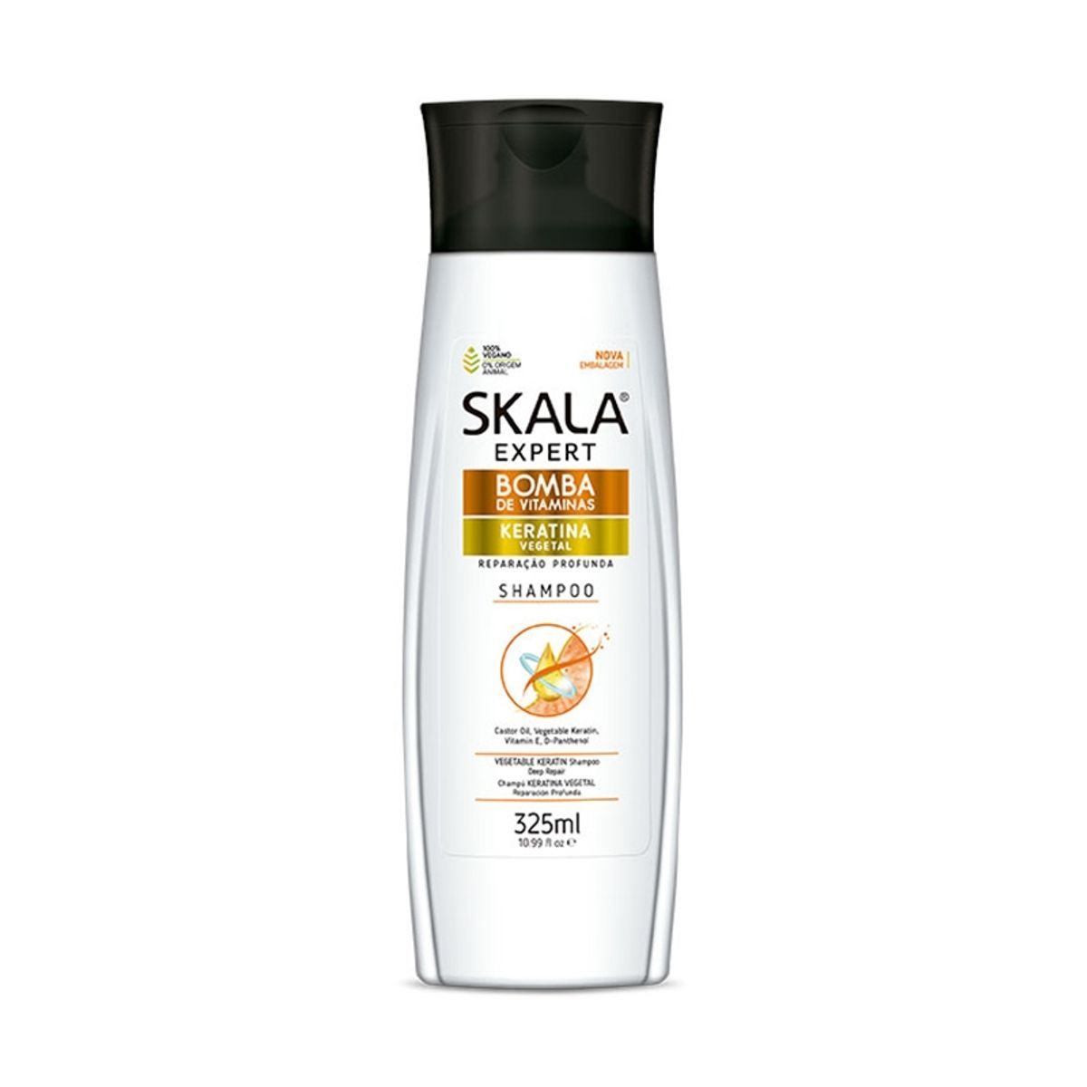 SKALA - Shampoo Bomba De Vitamina Keratina Vegetal Sin Sal Skala 325 Ml