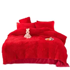 ANGELES DEL HOGAR - Cobertores de Invierno peludos con chiporros 2 plazas Rojo